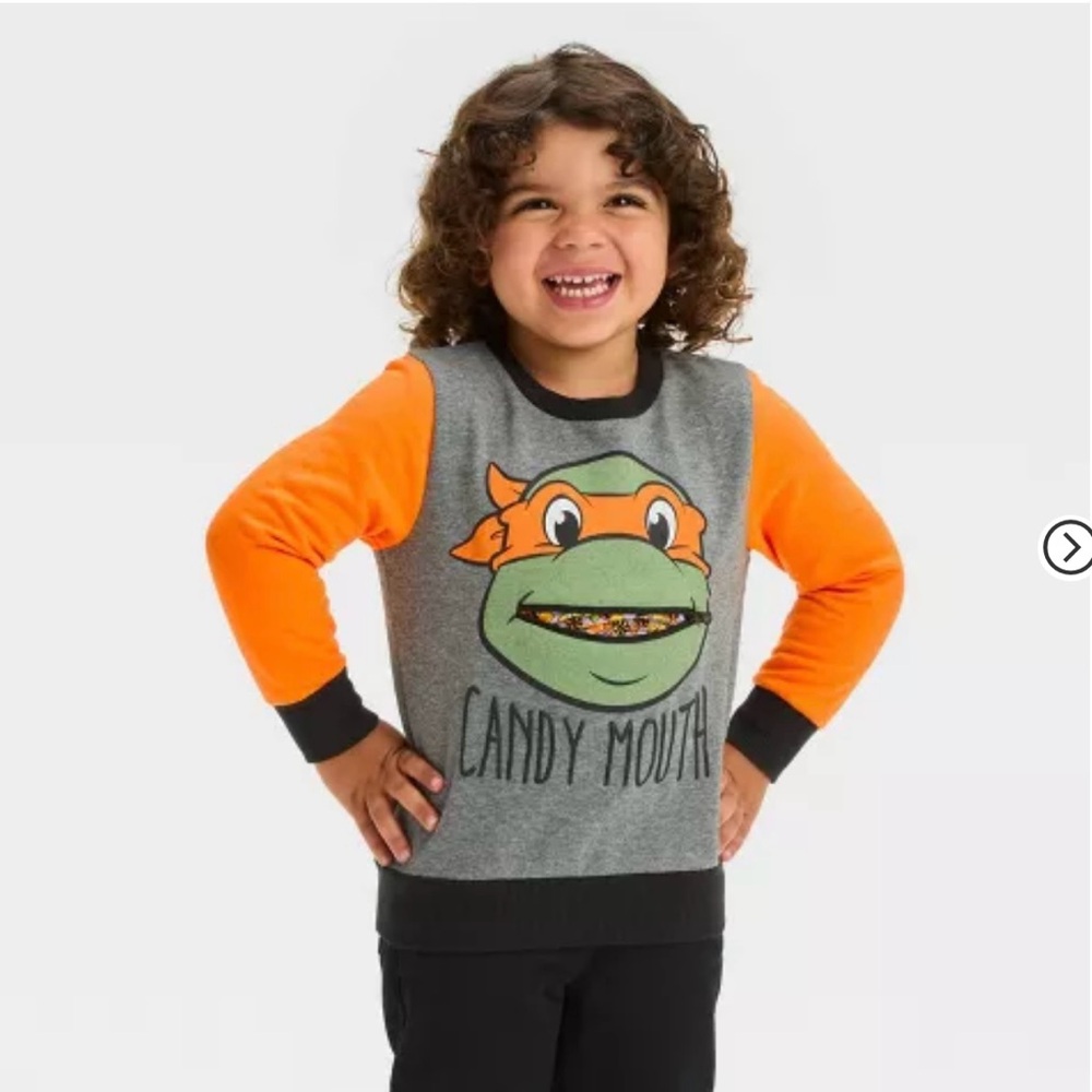 New Boy's Halloween Teenage Mutant Ninja Turtles Candy Mouth sweatshirt 18M